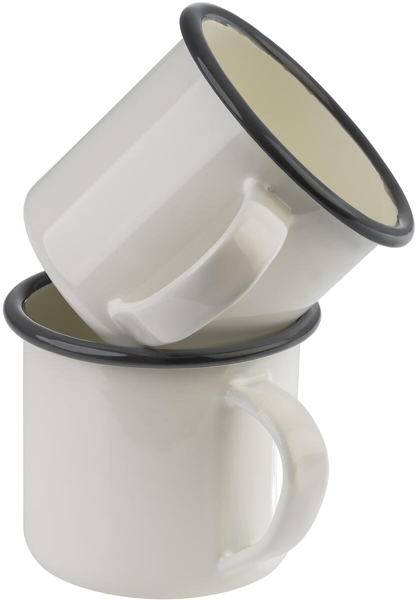APS Henkelbecher, Emaille, 350ml, 2er Set