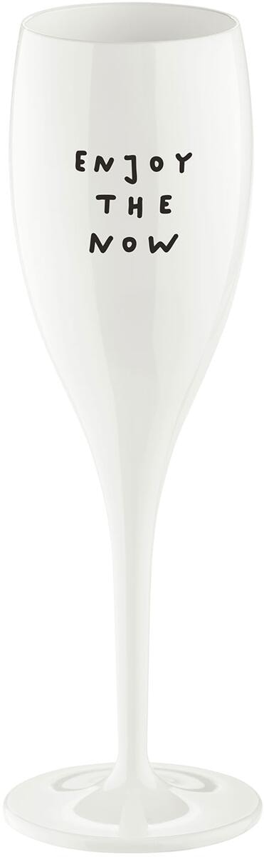 Koziol Cheers No.1 Champagnerglas, 100ml, Enjoy the now cotton white
