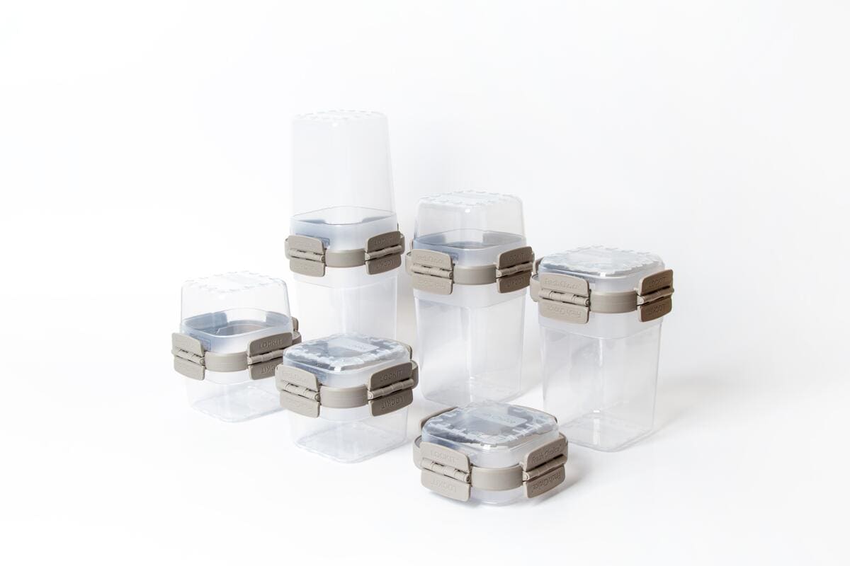 Fresh Choice LOCKIT Frischhaltedosen-Set, Beige, 18-teilig, 170–1050ml