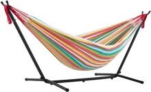 Vivere Cotton Hängematte mit Stahlständer, double, 250cm, salsa
