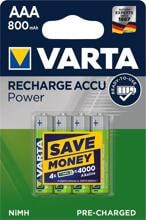 Varta Recharge Accu Power Batterien, AAA, 800mAh, 4er-Pack