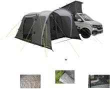 Outwell Talladega Air Busvorzelt, 270x430cm, grau inkl. Universal Zugangsbereich Bodenplane, Bodenplane und Vorzeltteppich - Camping Wagner Edition
