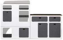 Flatpack-Möbelzeile für VW T5/T6/T6.1 kurzer Radstand, weiß/basalt