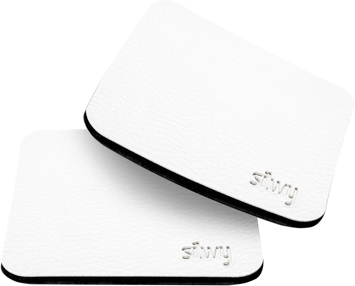 silwy Metall-Nano-Gel-Untersetzer für Magnetgläser, weiß, 2er-Set