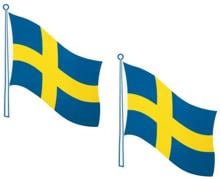 Flaggenaufkleber Schweden 2er Pack, 145 x 125 mm