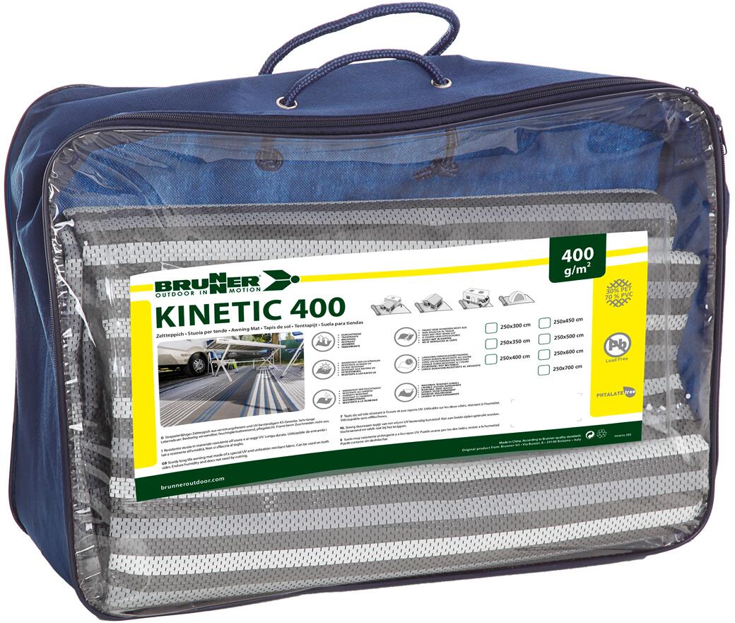 Brunner Kinetic 400 Zeltteppich, 250 x 700 cm, grau