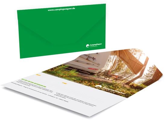 Camping Wagner Geschenkgutschein - Noch schöner - 350 ? Geschenkkarte per Post