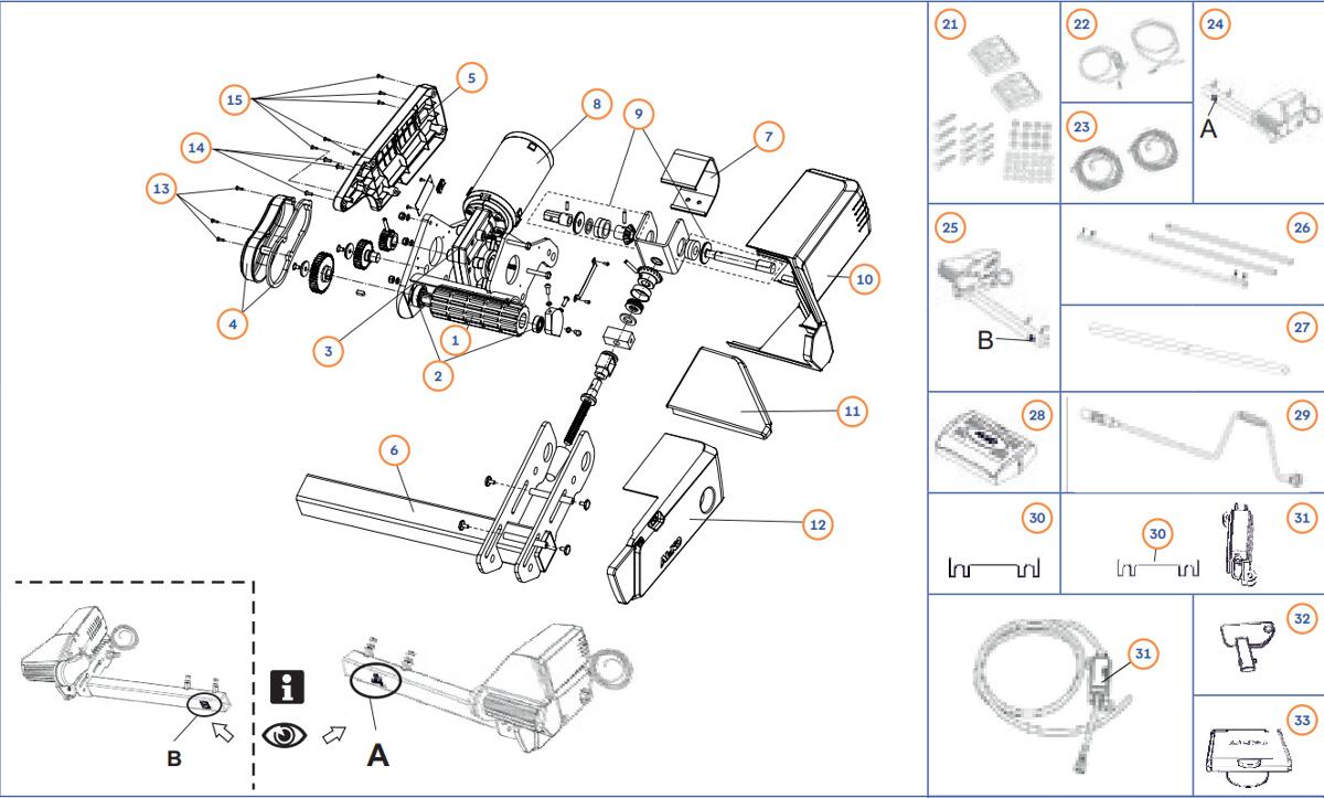 Montageklemmen Set, Aluminium - AL-KO Ersatzteil-Nr. 695401 - für Ranger MS1