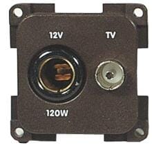 Inprojal System 10.000 Kombisteckdose, 12V/TV, braun