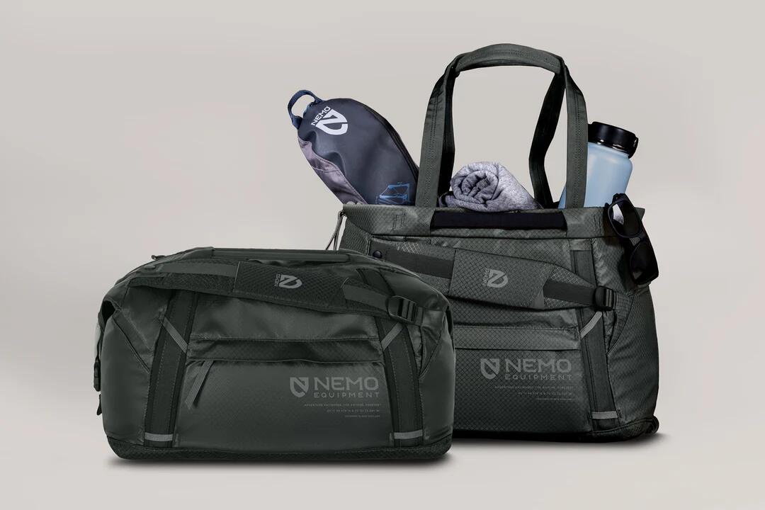 Nemo Double Haul Convertible Duffel Doppelfunktions-Reisetasche und Tragetasche, 30L, Goodnight Black