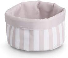 Zeller Stripes Brotbeutel, Ø 23x13 cm, wendbar, beige/weiß