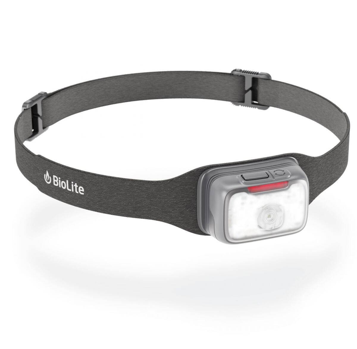 BioLite Range Stirnlampe, USB-C Schnelladung, 400 Lumen, grau