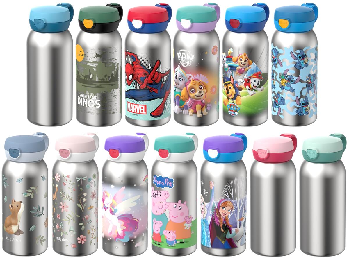 Mepal Campus Edelstahl-Trinkflasche mit Klappdeckel, 600ml bei Camping Wagner Campingzubehör