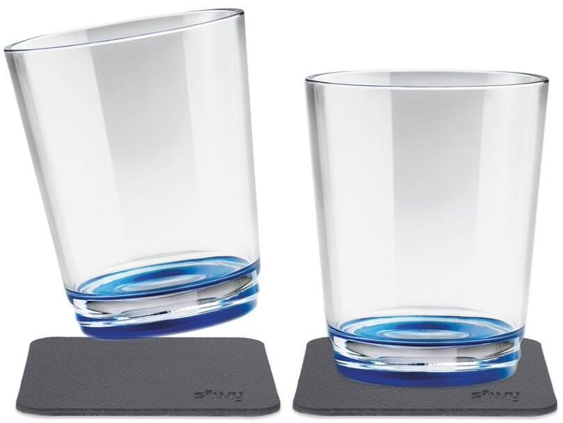 silwy Magnet Trinkbecher, 250ml, 2er Set, blau