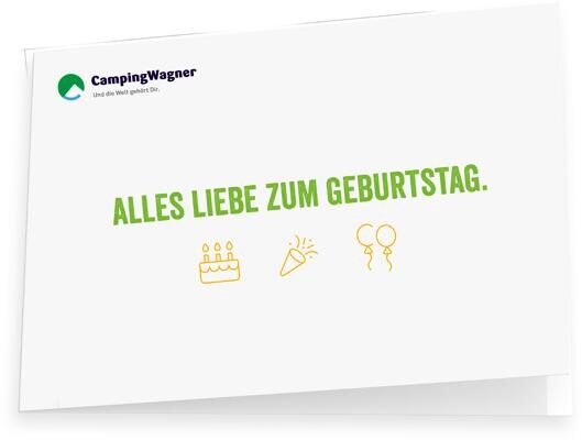 Camping Wagner Geschenkgutschein - Geburtstag - 10 ? per E-Mail zum Selbstdrucken