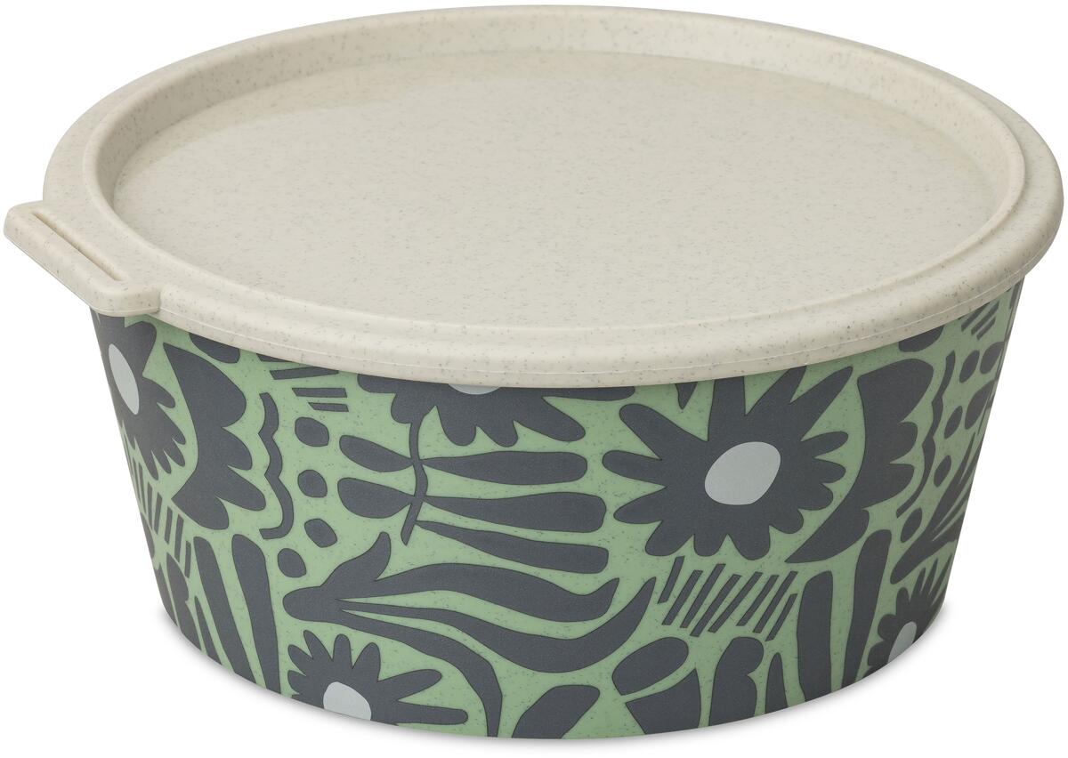 Koziol Blomster Schale mit Deckel, 2,2l, nature leaf green bloom