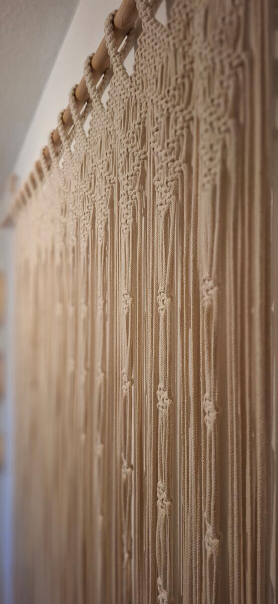 Knotenliebe Makramee Vorhang mit Schlaufen, 140x200cm