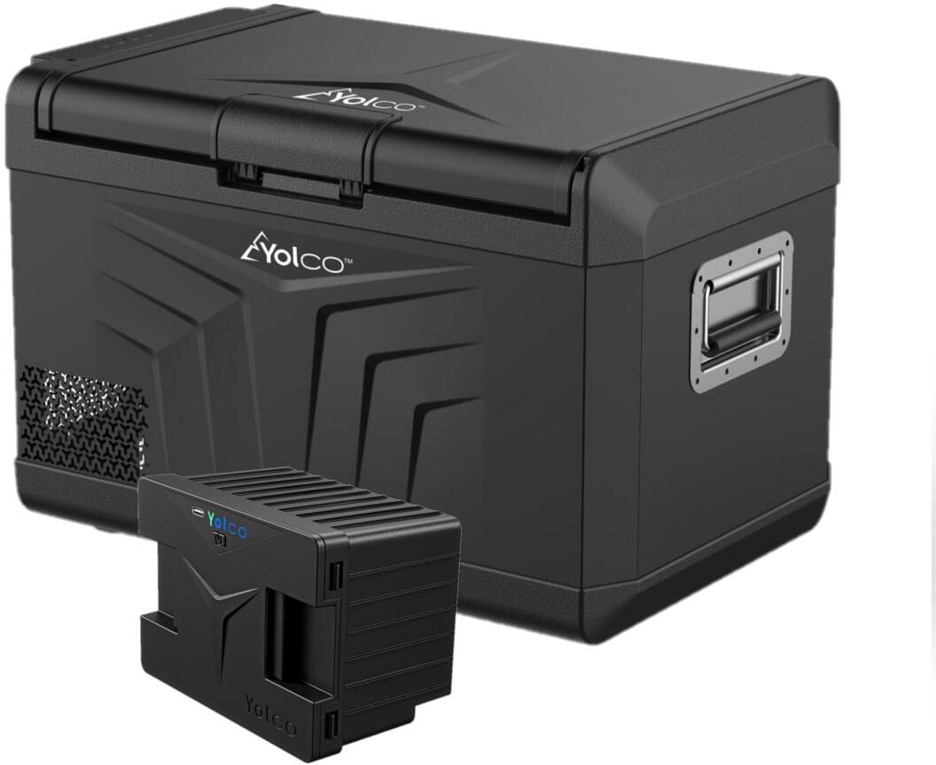 Yolco GCX37 Kompressor-Kühlbox inkl. SC4B modulare Batterie, 12/24/230V, 37L, schwarz - Aktionsset