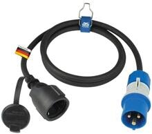 AS Schwabe Adapterkabel CEE auf Schuko, 1,5 m, schwarz/blau
