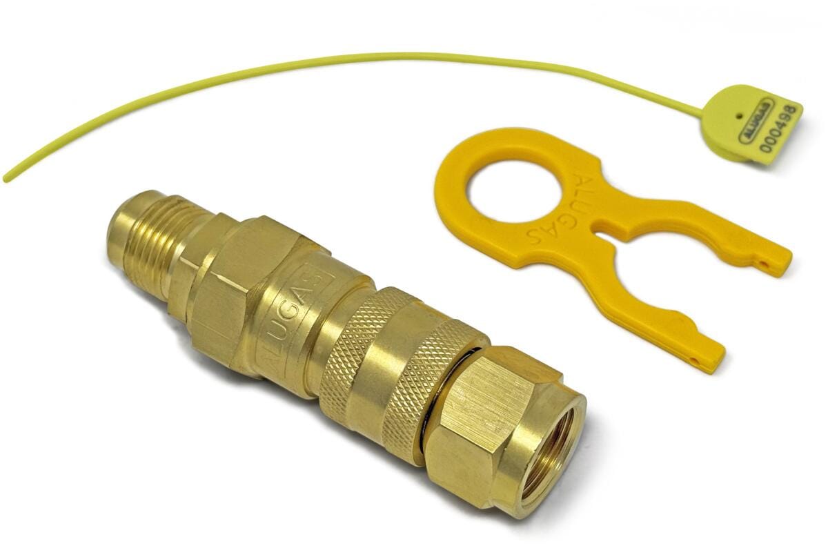 Alugas Schnellkupplung mit Rückschlagventil für TRAVELMate Gastankflasche