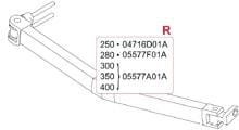 Gelenkarm rechts für 2,8m Markisenlänge - Fiamma Ersatzteil Nr. 05577F01A - passend zu F45i / Ti