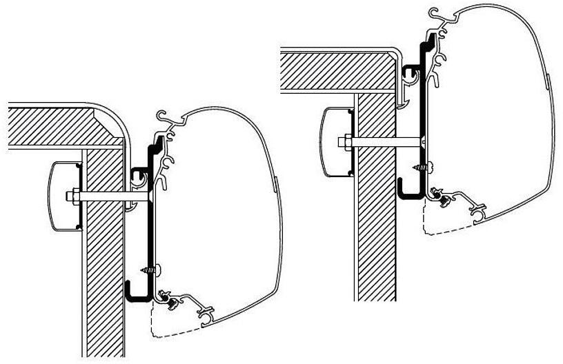 Thule Omnistor 5200/8000/4200 Adapter für Rapido Serie 5, 400cm