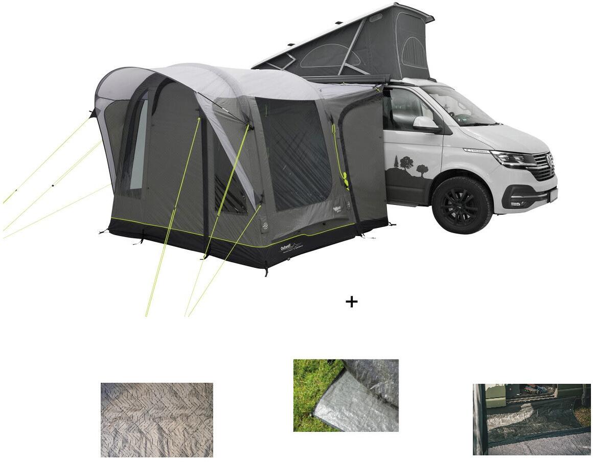 Outwell Santa Monica Air Busvorzelt, 260x250cm, grau inkl. Universal Zugangsbereich Bodenplane, Bodenplane und Vorzeltteppich - Camping Wagner Edition