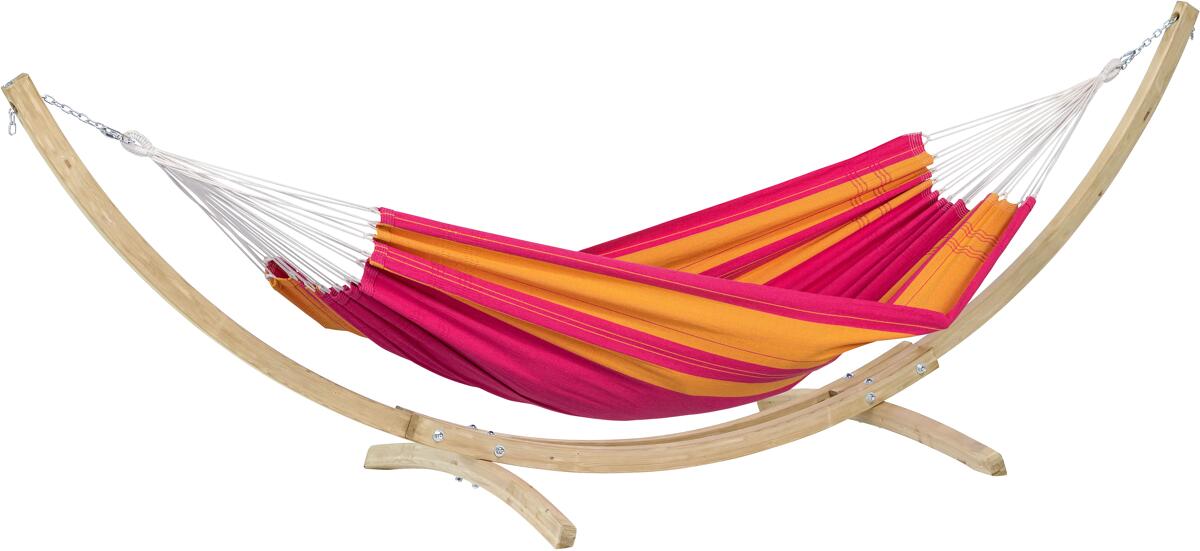 Amazonas Santana Set Hängematte pink & Holzgestell Kronos
