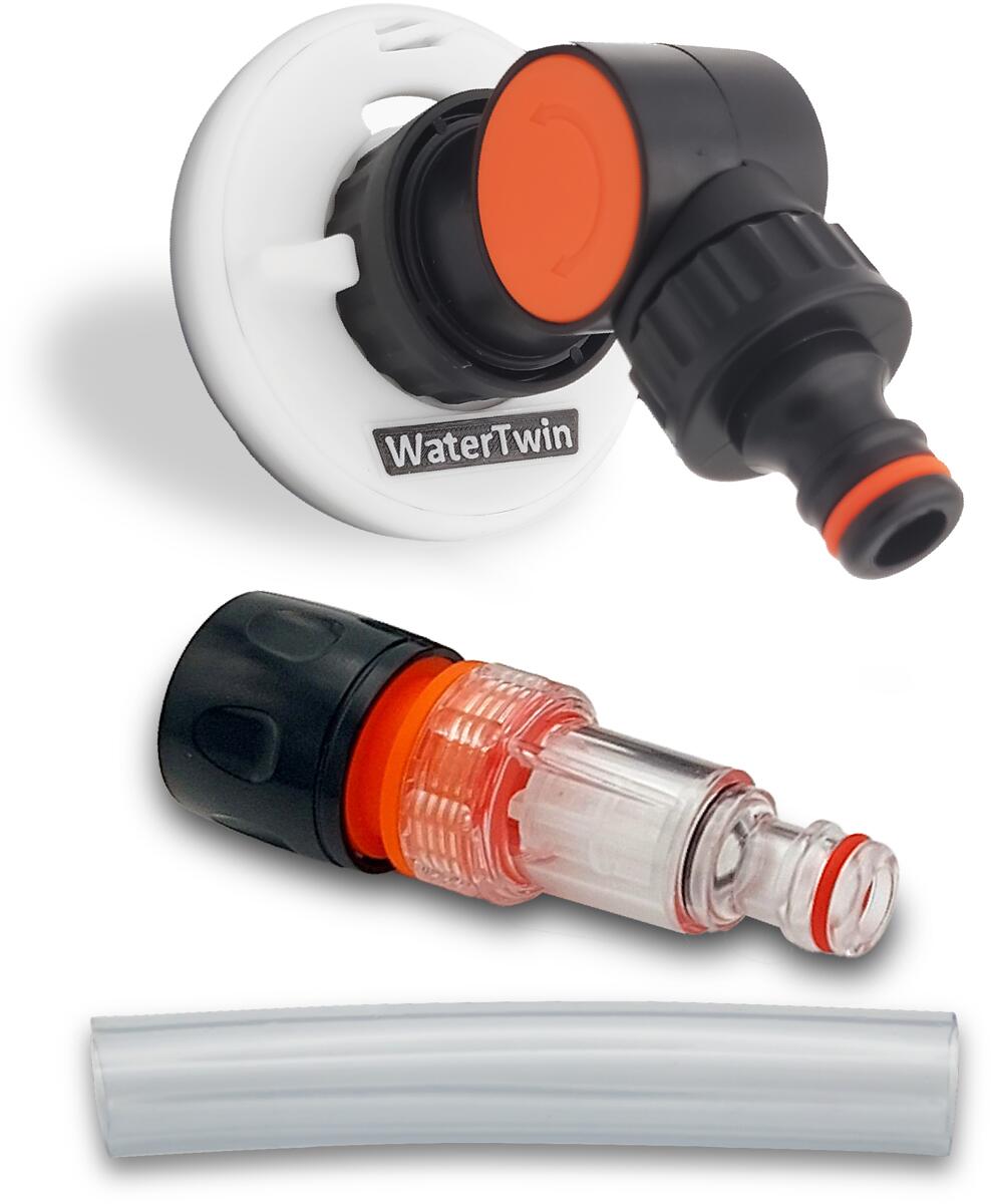 MaJoCompTec WATERTWIN-FLEX Adapter für Tankdeckel 3-Pin D:78, mit Filter, weiß