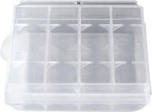 BasicNature Akku-Box, für 4 Akkus/Batterien, 6,8x6,2x1,8cm, transparent