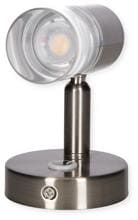 Carbest LED Spot mit Touch-Schalter, Glasschirm, 12V, Nickel gebürstet