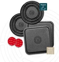 Gelmags Nano-Gel Untersetzer mit MagUp-Pad S, Ø 7cm, eckig, 2er-Pack, schwarz