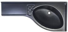Comet Eckwaschbecken, Ablage links, schwarz, 425x265mm