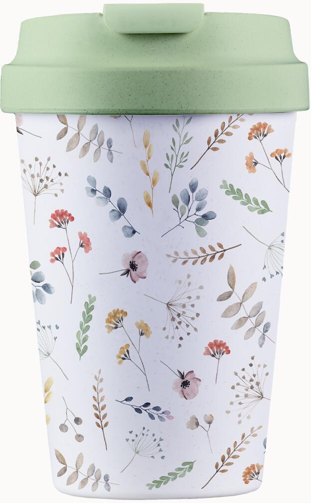 Bioloco Plant Deluxe Kaffeebecher, Watercolor Flowers, 350ml