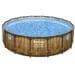 Bestway Power Steel Swim Vista Pool Komplett-Set, inkl. Filterpumpe, rund, Holzoptik