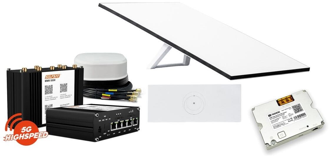 Selfsat Starlink Standard Wohnmobil-Set & Selfsat MWR5550 Router, mit Satco Antenne, weiß