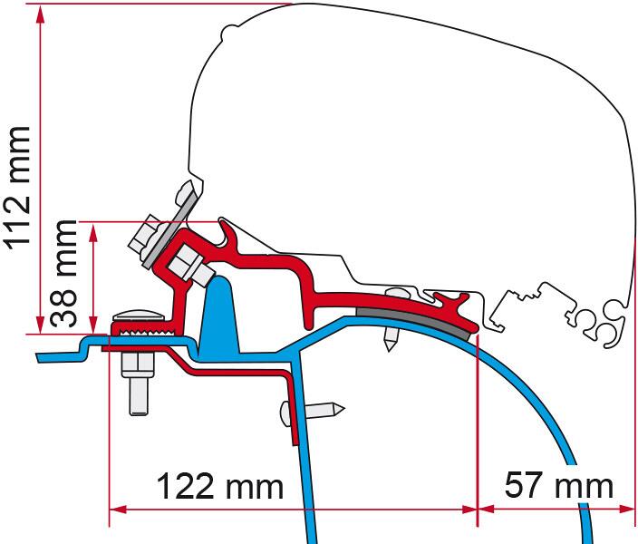 Fiamma F65/F80 Adapter für Renault Master, Opel Movano, Nissan Interstar (1998-2010)