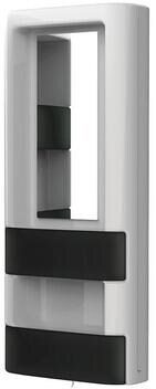 Regal mit Spiegel, schwenkbar, 700x300x130mm, Kunststoff, weiß/schwarz