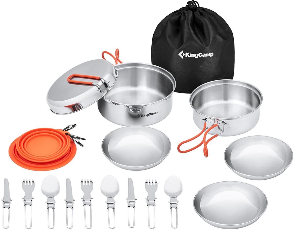 KingCamp Adventurer Pro Kochset, silber, 3-Personen