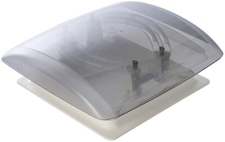 MPK VisionVent S eco (Modell 27) Dachhaube, 28x28cm, Rauchglas, weiß, mit Rollo