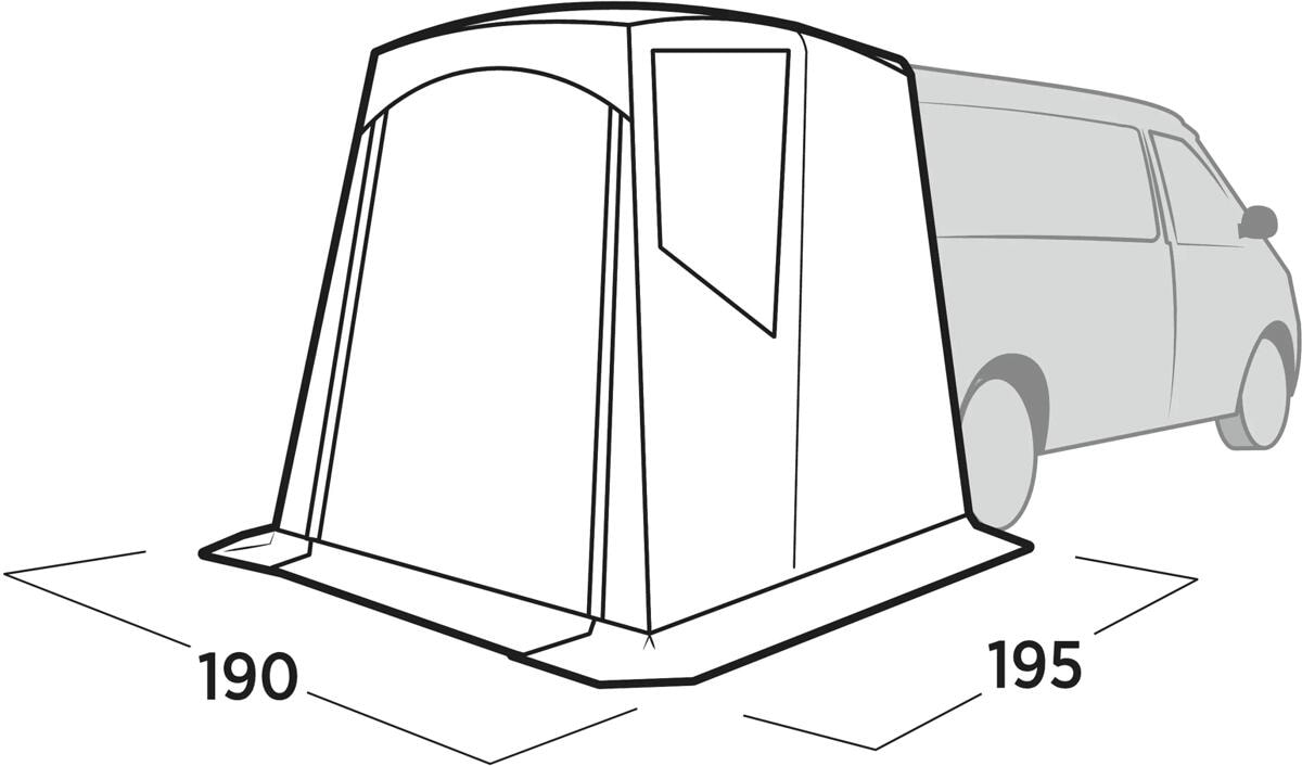 Easy Camp Krossbu Heckzelt, freistehend, 190x195cm, grau bei