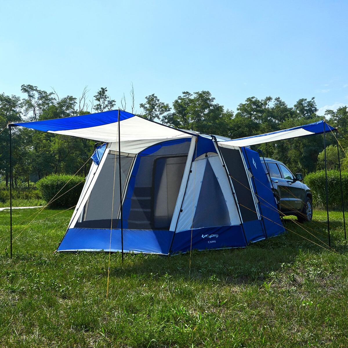 KingCamp Capri Bus & Caravan Heckzelt, blau bei Camping Wagner  Campingzubehör