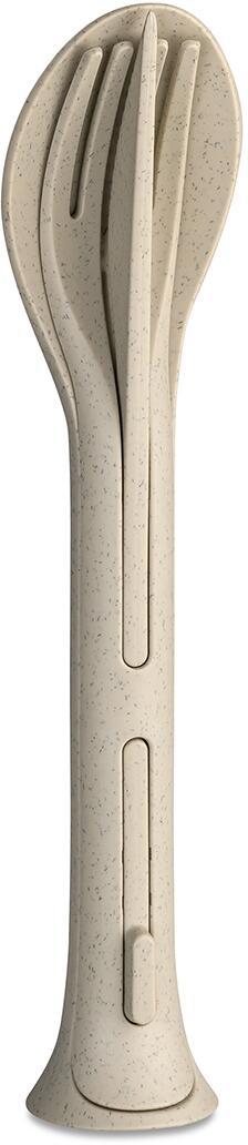 Koziol Klikk Pocket Besteckset, 3-teilig, nature sand