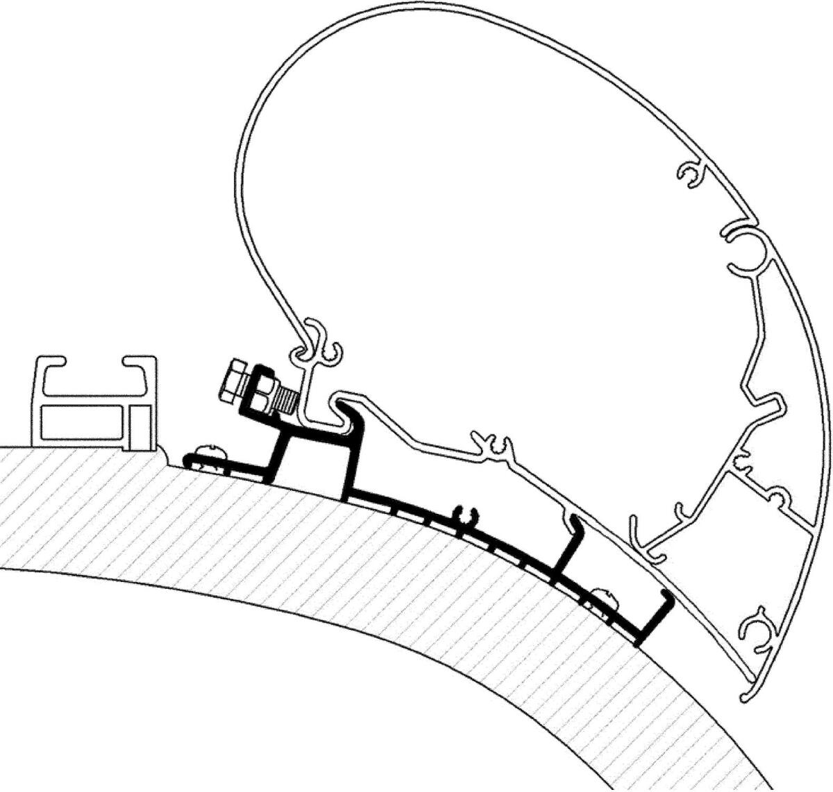 Thule Omnistor 9200/6300 Adapter für Carthago Chic bis Bj. 2014, 500cm