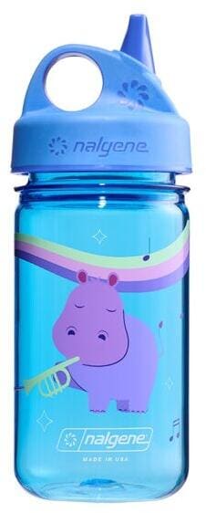 Nalgene Grip-n-Gulp Sustain Kindertrinkflasche mit Motiv, 350ml, musical Nilpferd