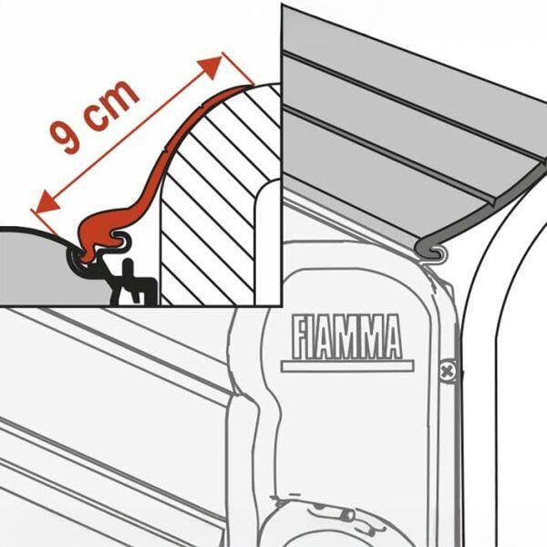 Fiamma Rain Guard Dichtband, Gr.L, 3m, Gummi, grau