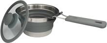 Eurotrail faltbare Silikone Pfanne mit Griff, 1 L, grau