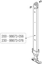 Linker Stützfuß für 230cm Markisenlänge - Fiamma Ersatzteil Nr. 98673-076 passend zu Fiamma F45