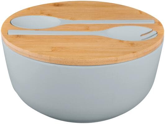 Brunner Greenkick Salatschüssel mit Besteck, Ø25cm, grau