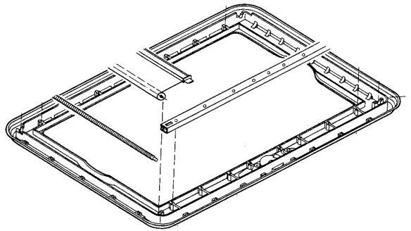 Innenrahmen ohne Anbauteile elfenbein - Dometic Seitz Ersatzteil Nr. 560E3112 - für Heki 1